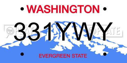331YWY Washington License Plate