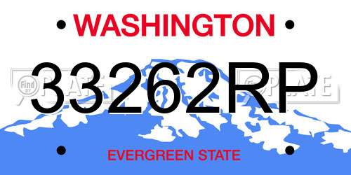 33262RP Washington License Plate