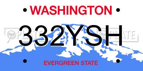 332YSH Washington License Plate