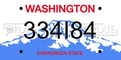 334I84 Washington License Plate