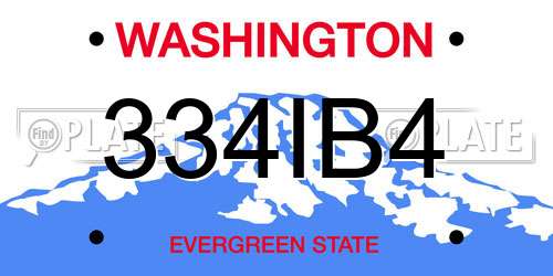 334IB4 Washington License Plate