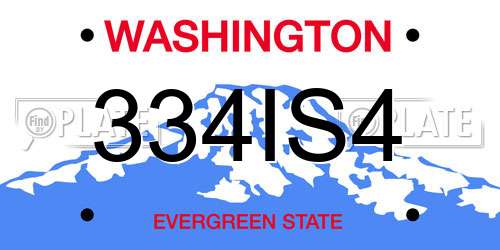 334IS4 Washington License Plate