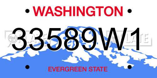 33589W1 Washington License Plate