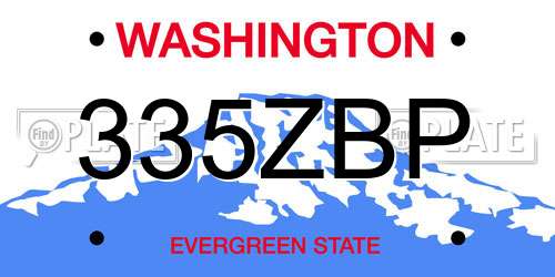 335ZBP Washington License Plate