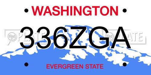 336ZGA Washington License Plate