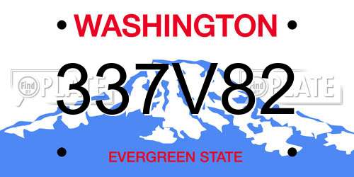 337V82 Washington License Plate
