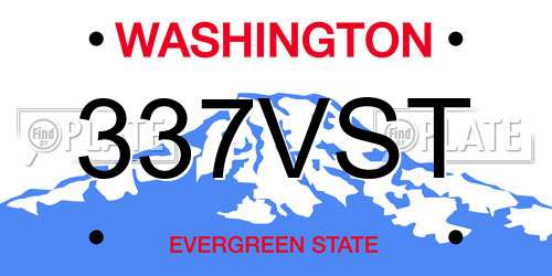 337VST Washington License Plate