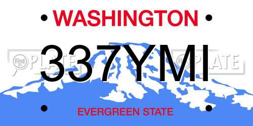 337YMI Washington License Plate