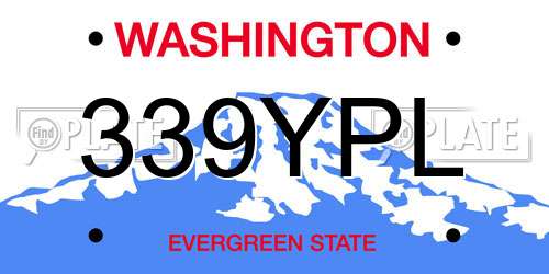 339YPL Washington License Plate