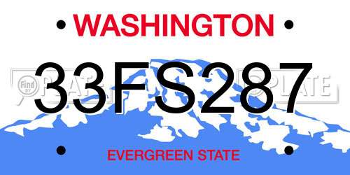 33FS287 Washington License Plate