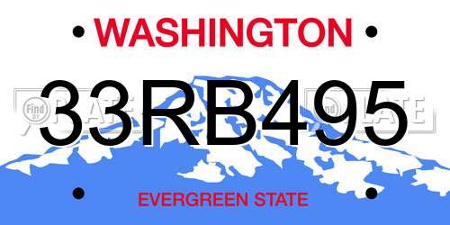 33RB495 Washington License Plate
