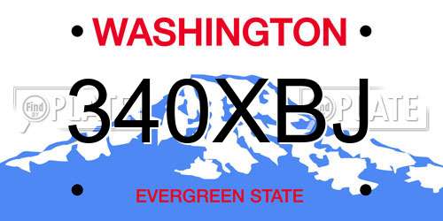 340XBJ Washington License Plate