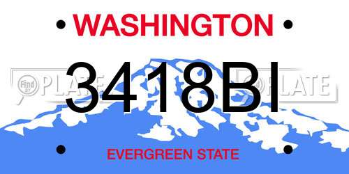 3418BI Washington License Plate