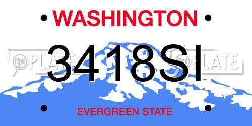 3418SI Washington License Plate