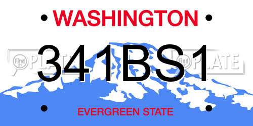 341BS1 Washington License Plate