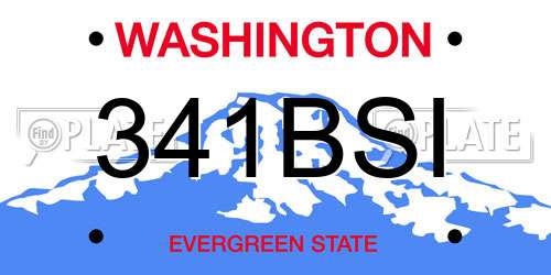 341BSI Washington License Plate