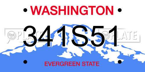 341S51 Washington License Plate
