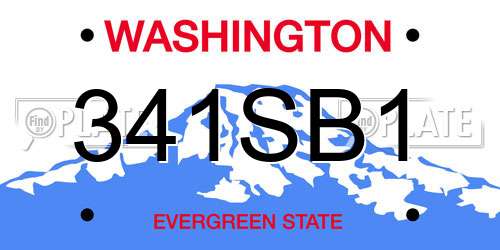 341SB1 Washington License Plate
