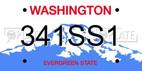 341SS1 Washington License Plate