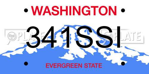 341SSI Washington License Plate