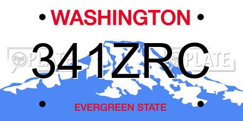 341ZRC Washington License Plate