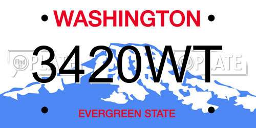 3420WT Washington License Plate