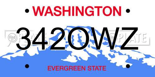 342OWZ Washington License Plate