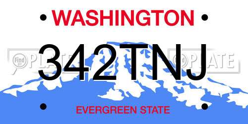 342TNJ Washington License Plate
