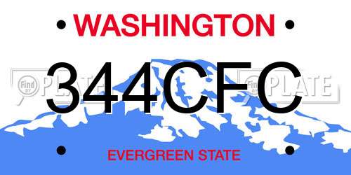 344CFC Washington License Plate