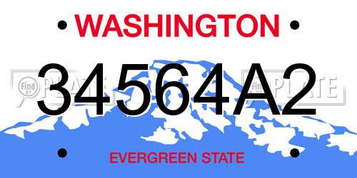 34564A2 Washington License Plate