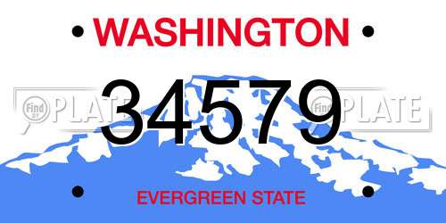 34579 Washington License Plate