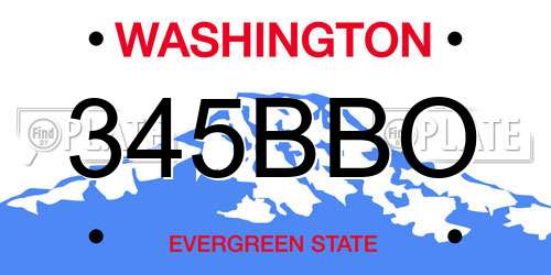 345BBO Washington License Plate