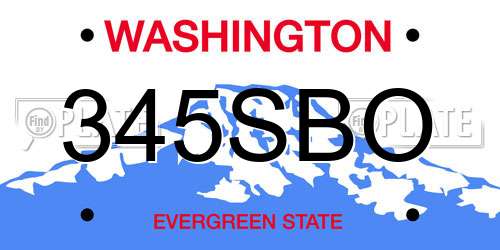 345SBO Washington License Plate