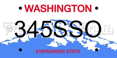 345SSO Washington License Plate