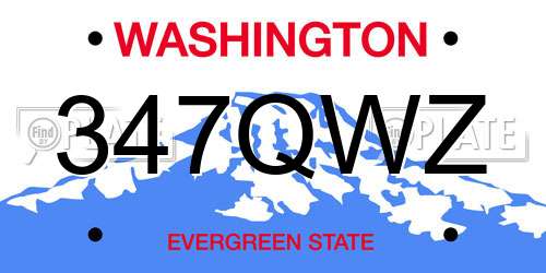 347QWZ Washington License Plate