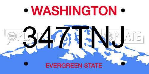 347TNJ Washington License Plate