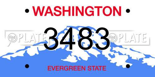 3483 Washington License Plate
