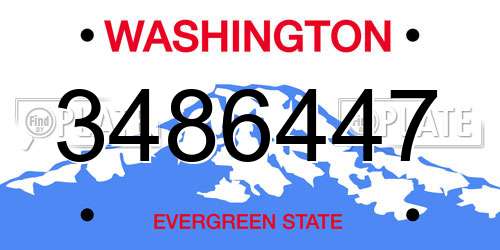 3486447 Washington License Plate