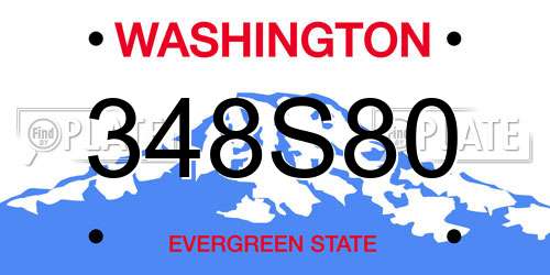 348S80 Washington License Plate