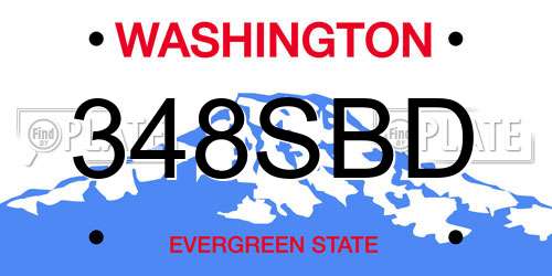 348SBD Washington License Plate