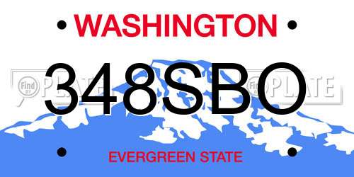 348SBO Washington License Plate