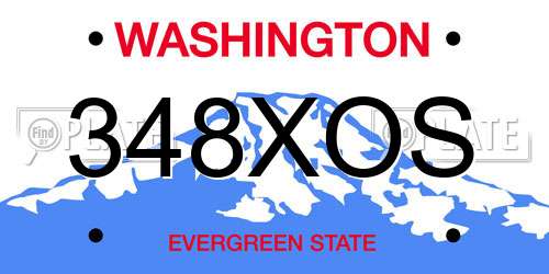 348XOS Washington License Plate