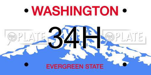 34H Washington License Plate