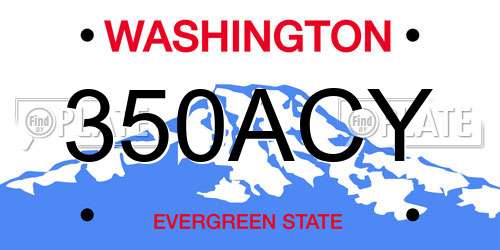 350ACY Washington License Plate