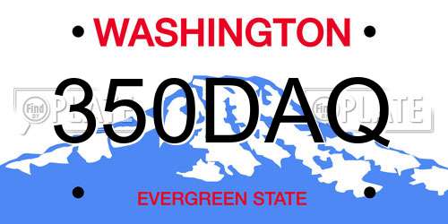 350DAQ Washington License Plate
