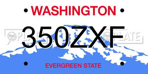 350ZXF Washington License Plate
