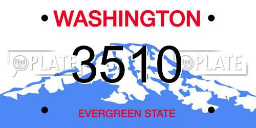 3510 Washington License Plate