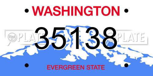 35138 Washington License Plate
