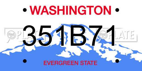 351B71 Washington License Plate