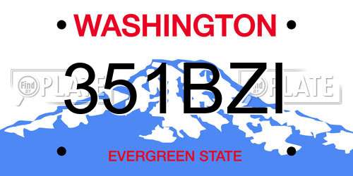 351BZI Washington License Plate